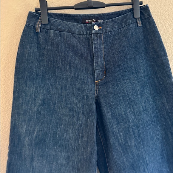 Chico’s Denim Wide-Leg Culottes Size 1 (M/8) - Picture 2 of 5